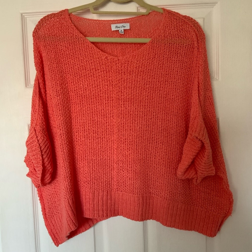 Coral light knit top